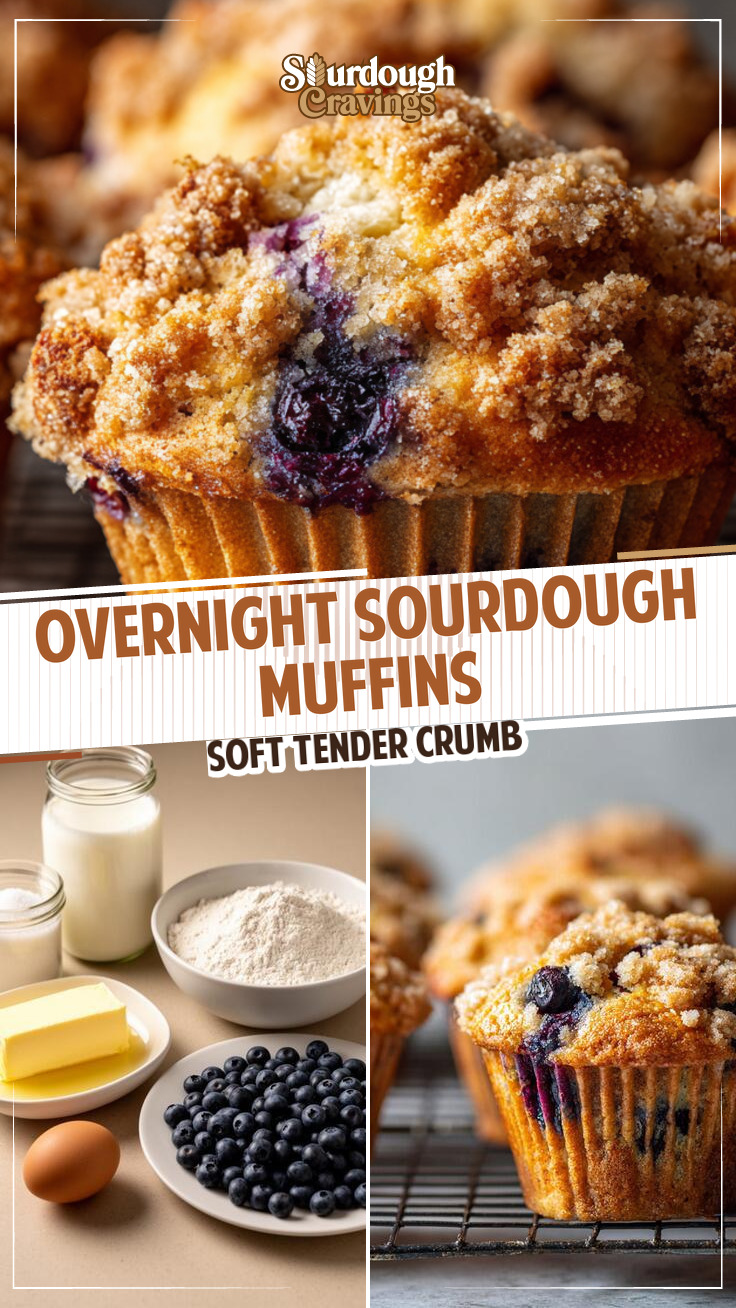 Blueberry Sourdough Muffins (Overnight Recipe)