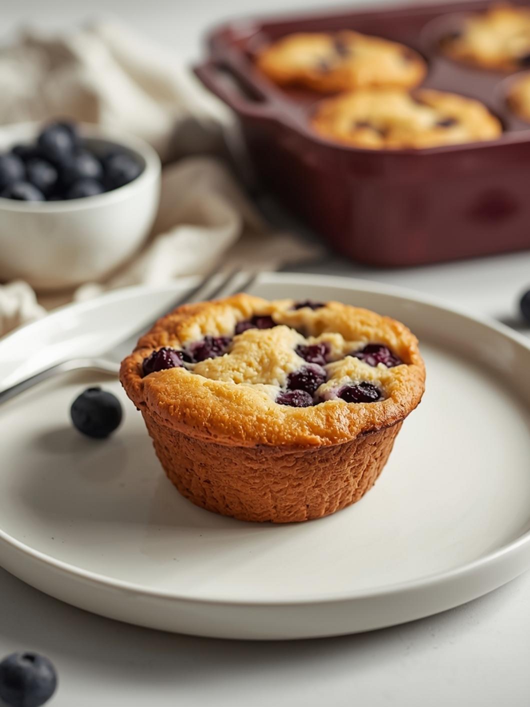 Blueberry Sourdough Muffins (Overnight Recipe)